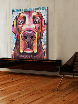 "Labrador Pop Art" Painting Print on Wrapped Canvas