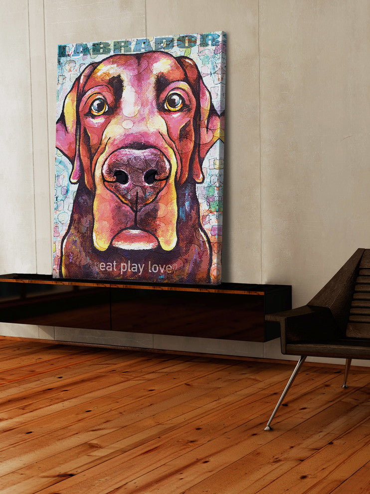"Labrador Pop Art" Painting Print on Wrapped Canvas