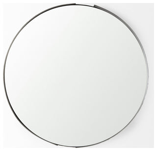 Adrianna 24.4" Black Metal Round Mirror