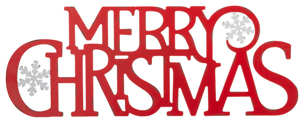 24"L Metal Merry Christmas Wall Decor