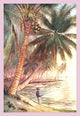 Fishing Under the Coconut Trees- Fine Art Giclee Print 24" x 36"