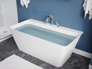 VAULT 59 in. Acrylic Flatbottom Freestanding Bathtub, White