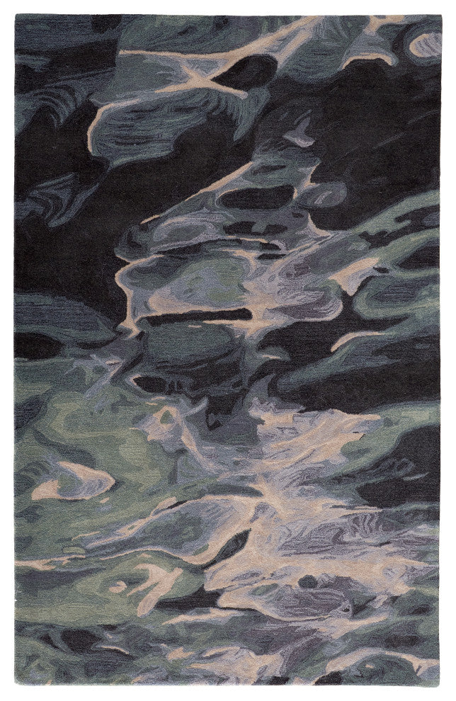 Weave & Wander Nakita Rug, Iceberg Green/Mist Blue, 3ft-6in x 5ft-6in