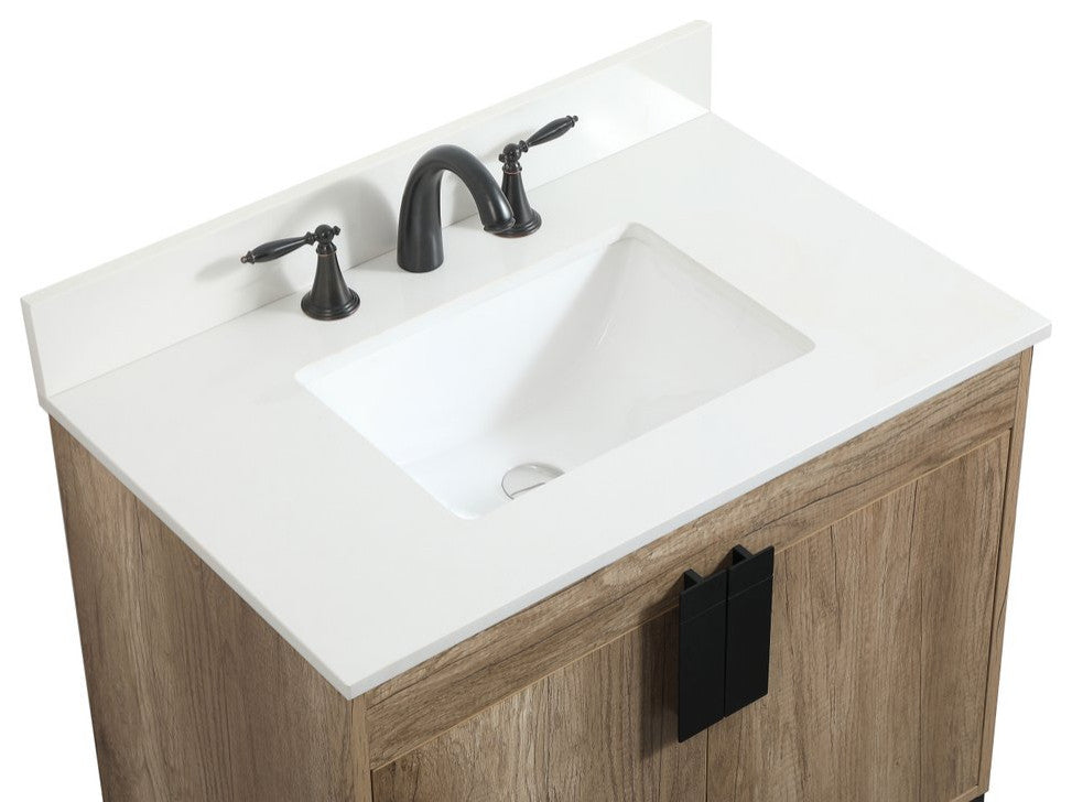 Home Living 19" Modern Natural Oak-Light Bathroom Vanity