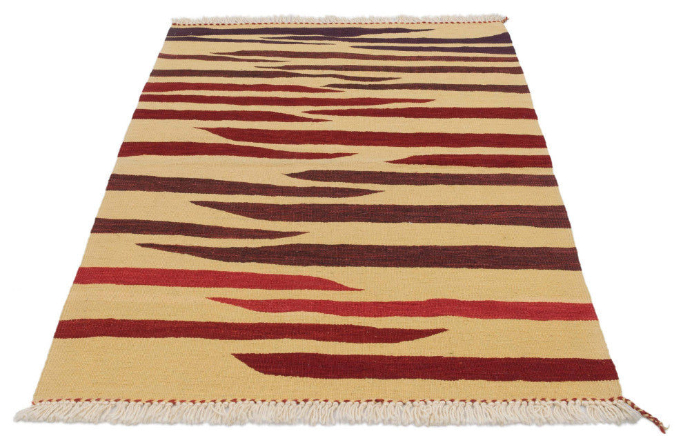 New Handwoven Turkish Kilim Rug 3' 1" x 4' 1", 37 in. x 49 in.