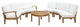 Modern Contemporary Outdoor Patio 7-Piece SetSofa Set Natural White Rattan