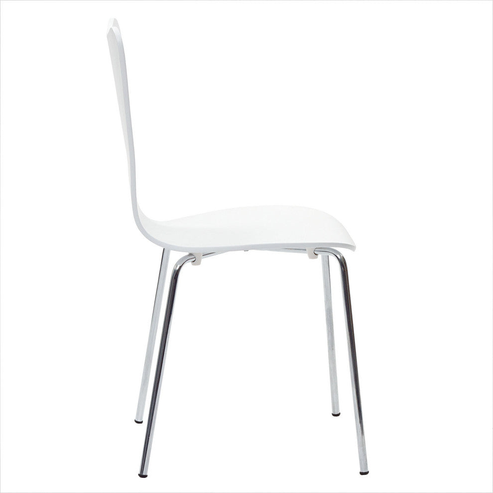 Modern Contemporary Kitchen Wood Dining Side Chair White