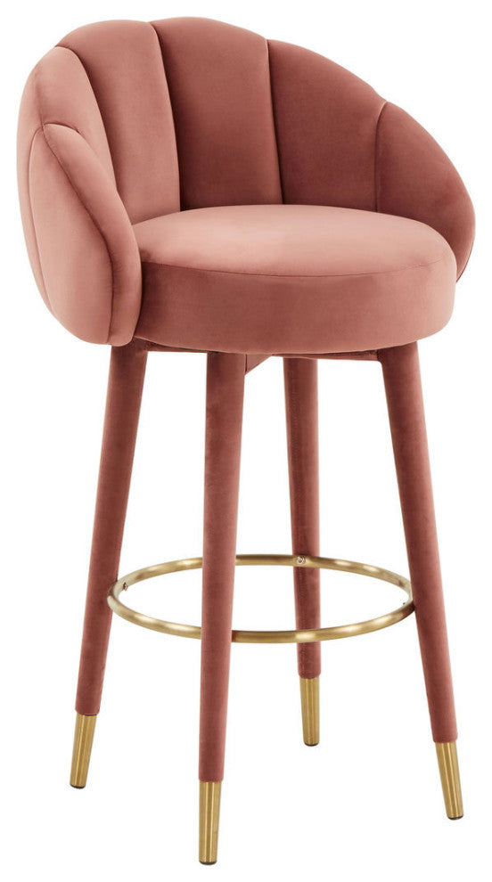 TOV Furniture Myla Salmon Swivel Bar Stool