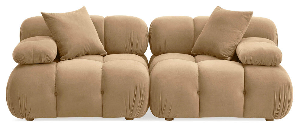 Calliope Cafe Au Lait Performance Velvet Modular Loveseat