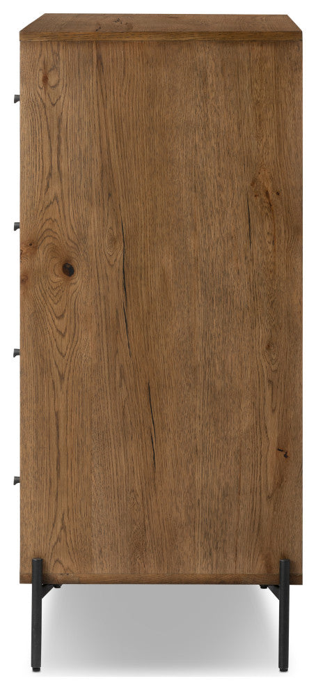 Eaton 5 Drawer Dresser-Amber Oak Resin