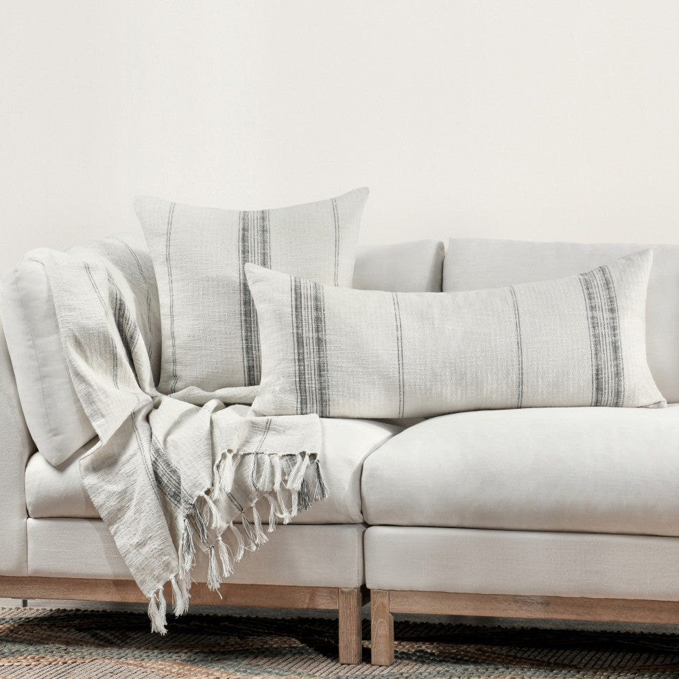 Ria cotton Fabric Throw Pillow by Kosas Home, 22x22