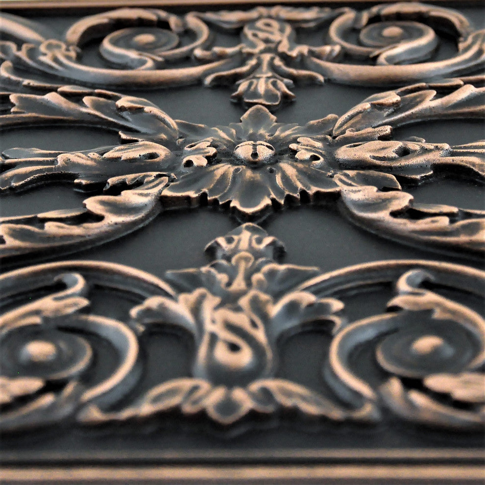 Viola Oil Rubbed Bronze Matte Finish 12"x 18" Hand Made Metal Mural Tile