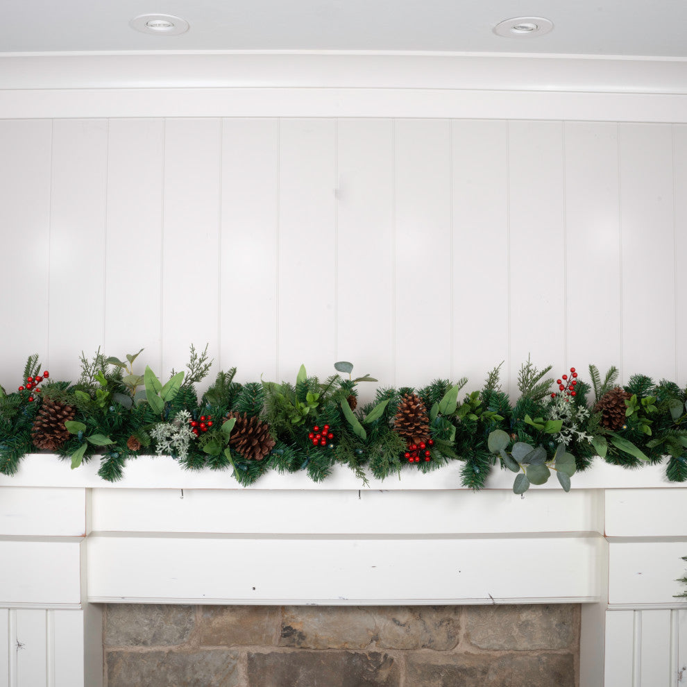 9' Artificial Christmas Garland with Lights, Christmas Woods