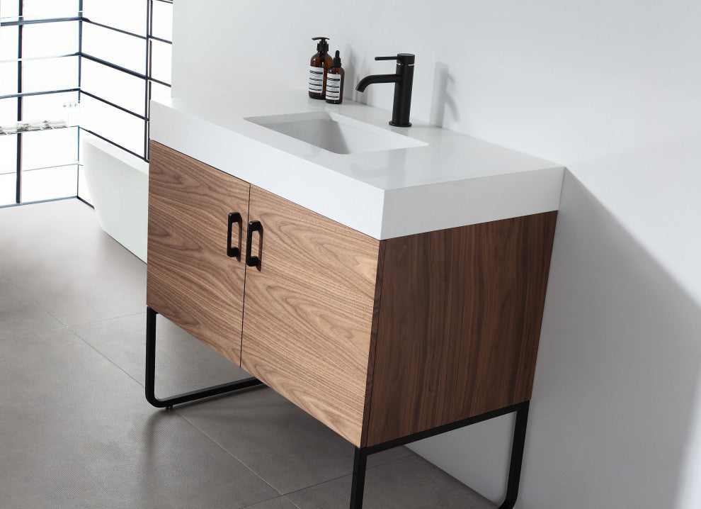 Cartisan Design Veemon Dual Mount Vanity, Walnut, 36"