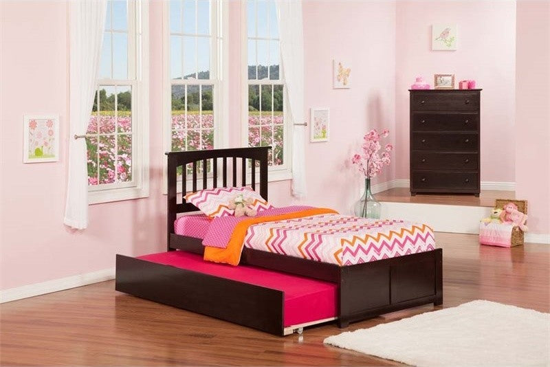 Mission Flat Panel Footboard With Urban Trundle, Espresso, Twin