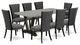 9-Piece Dinette Sets-A Table and 8 Chairs With Dark Gotham Gray, Linen/Cement