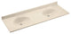 Swan Chesapeake Solid Surface Double Sink Bathroom Vanity Top, Tahiti Sand