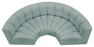 Arc Vegan Leather Upholstered 4-Pc. Inward Curved Modular Sectional, Green