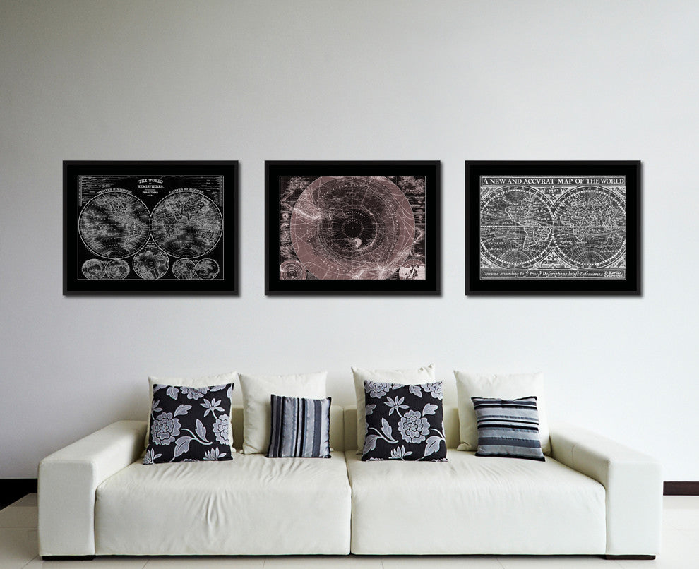 Antarctica South Pole Vintage Vivid Sepia Map Canvas, 16"x21"