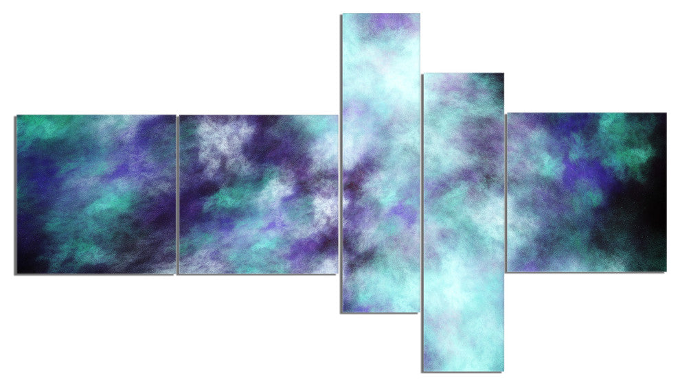 Perfect Flowery Starry Sky, Abstract Canvas Art Print, 60"x32", 5 panels