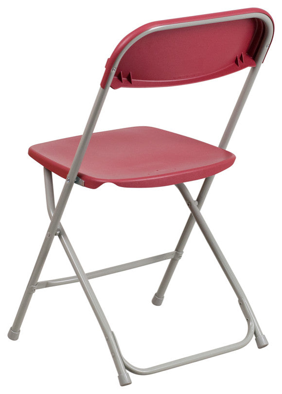 Hercules Series Plastic Folding Chair - 2 Pack 650LB Weight Capacity, Red