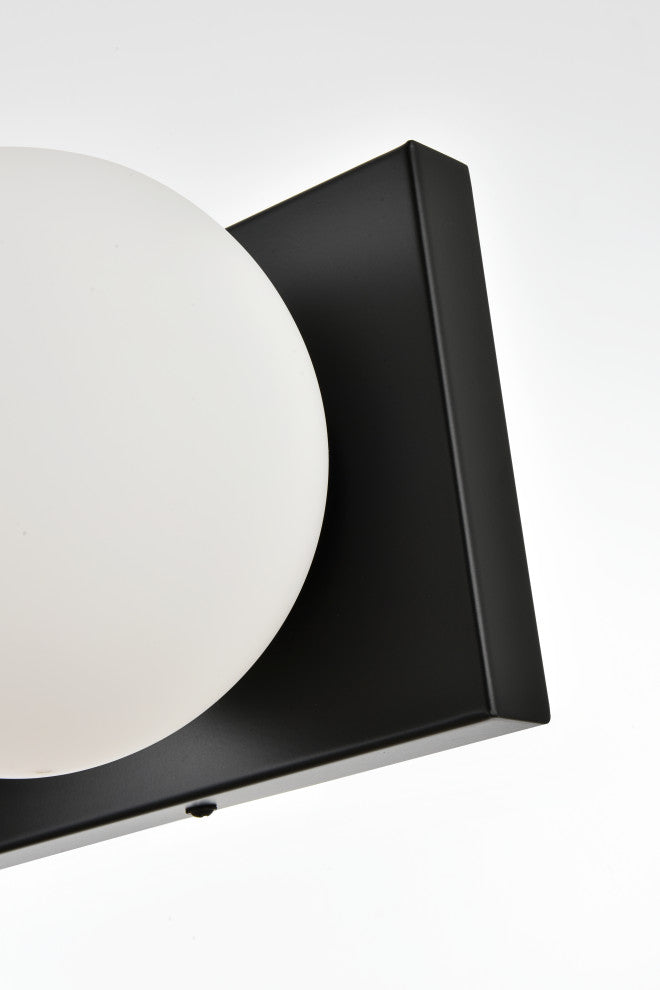 3 Light Black And Frosted White Bath Sconce