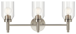 Madden Wall Sconce, Clear Glass, Brushed Nickel, 3 Light