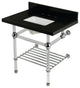 KVPK3030KASQB1 30" Console Sink with Acrylic Legs (8", 3 Hole)