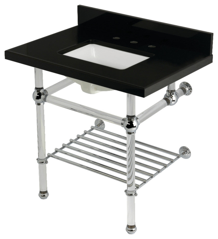 KVPK3030KASQB1 30" Console Sink with Acrylic Legs (8", 3 Hole)