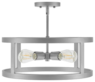 Athenae 4-Light Convertible Ceiling Pendant Light With LED Bulbs, Antique Silver