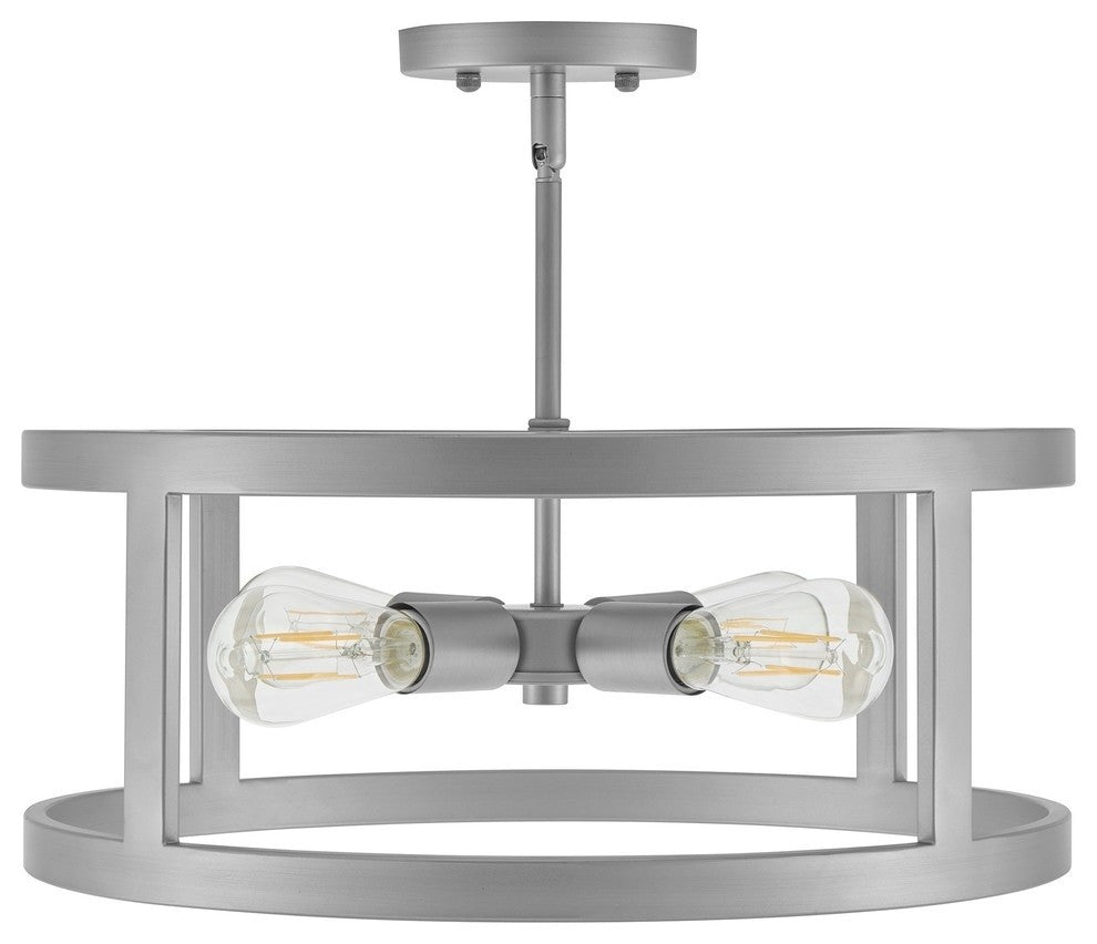 Athenae 4-Light Convertible Ceiling Pendant Light With LED Bulbs, Antique Silver