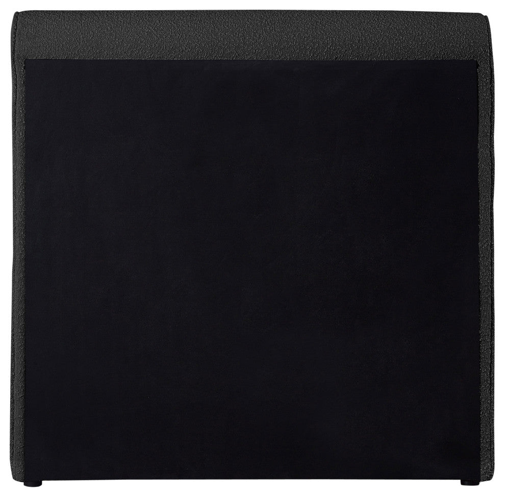 Stylus Black Boucle Fabric Full Bed, Black, Twin