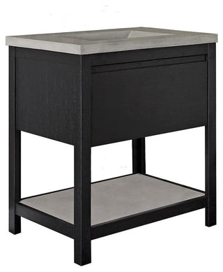 Solace Vanity Set with Palomar Vanity Top and Sink, Ash, Midnight Oak, 30"