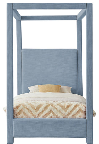 Emerson Upholstered Bed, Sky Blue, Twin, Linen Textured Fabric