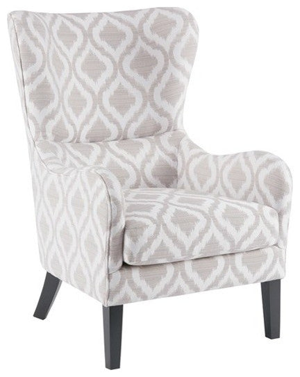 Madison Park Arianna Swoop Wing Chair,Gray/White