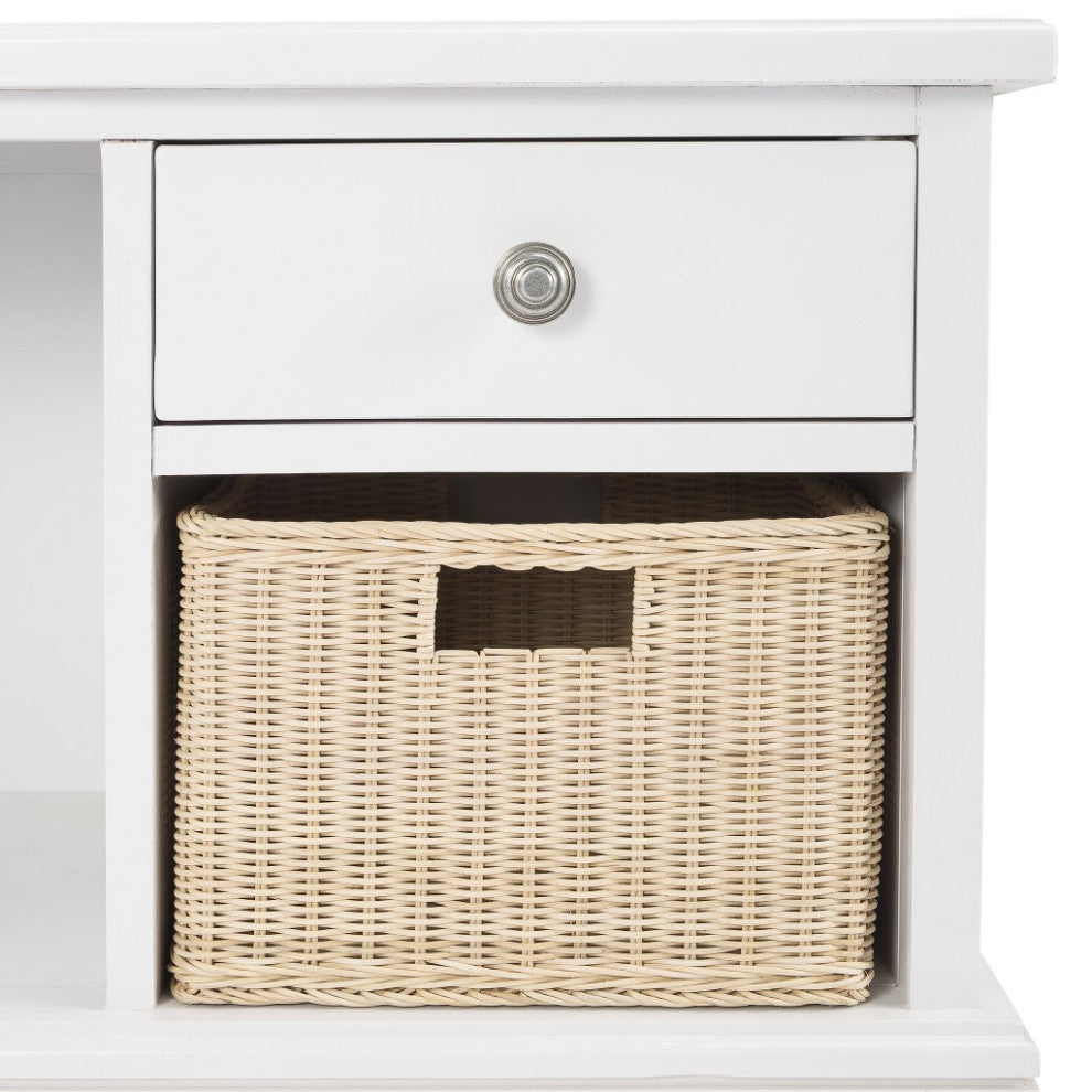 Modern Farm White Bench With Storage