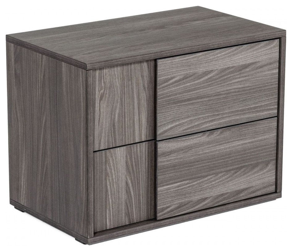 Nova Domus Asus Italian Modern Elm Grey Nightstand