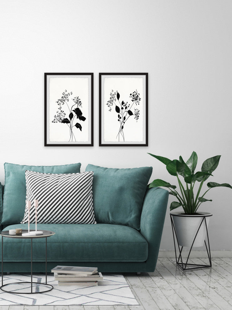 Flower and Buds Diptych, Set of 2, 30x45 Panels