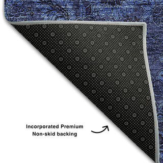 Premium Machine Washable Mayfield AMF661 Navy 8' x 10' Rug