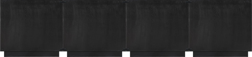 Navona Oak Veneer Sideboards / Buffet, Black, 4pc
