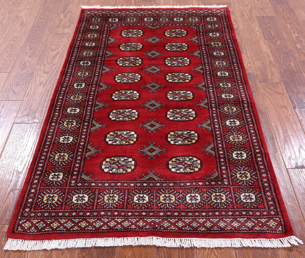 Signed Silky Bokhara Handmade Wool Rug 3' 2" X 5' 4" - Q13803