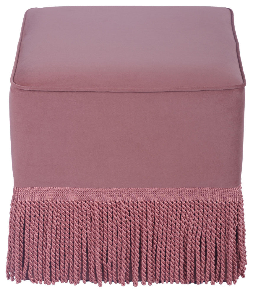 Fenn Mauve Velvet Ottoman