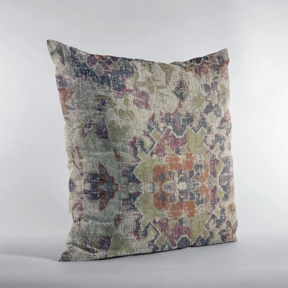 Plutus Multi-Color Mayan Damask Luxury Throw Pillow, 26"x26"