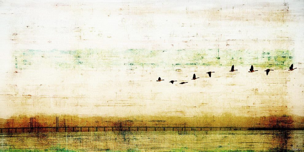 "Birds Flying" Fine Art Canvas Print, 45"x22.5"