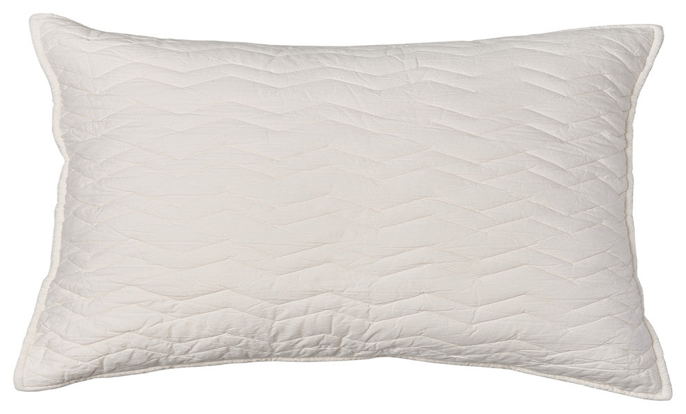 Shell Pillowcase Sham, Ivory, King