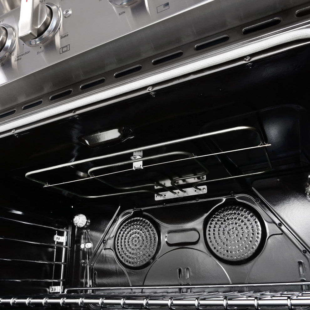 30" Dual Fuel Range With 4 Italian Gas Burners and Electric Convection Oven