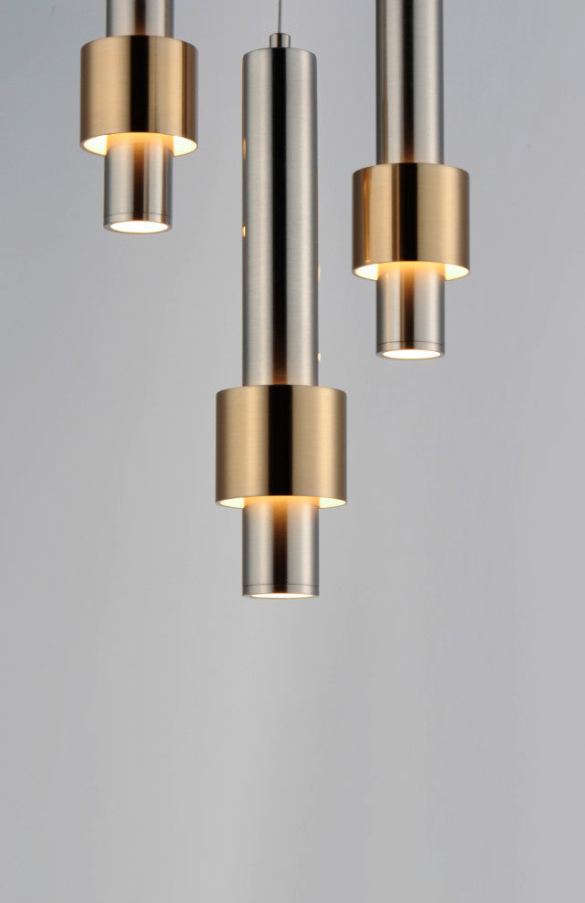 ET2 E24753 Reveal 11"W LED Multi Light Pendant - Satin Nickel / Satin Brass