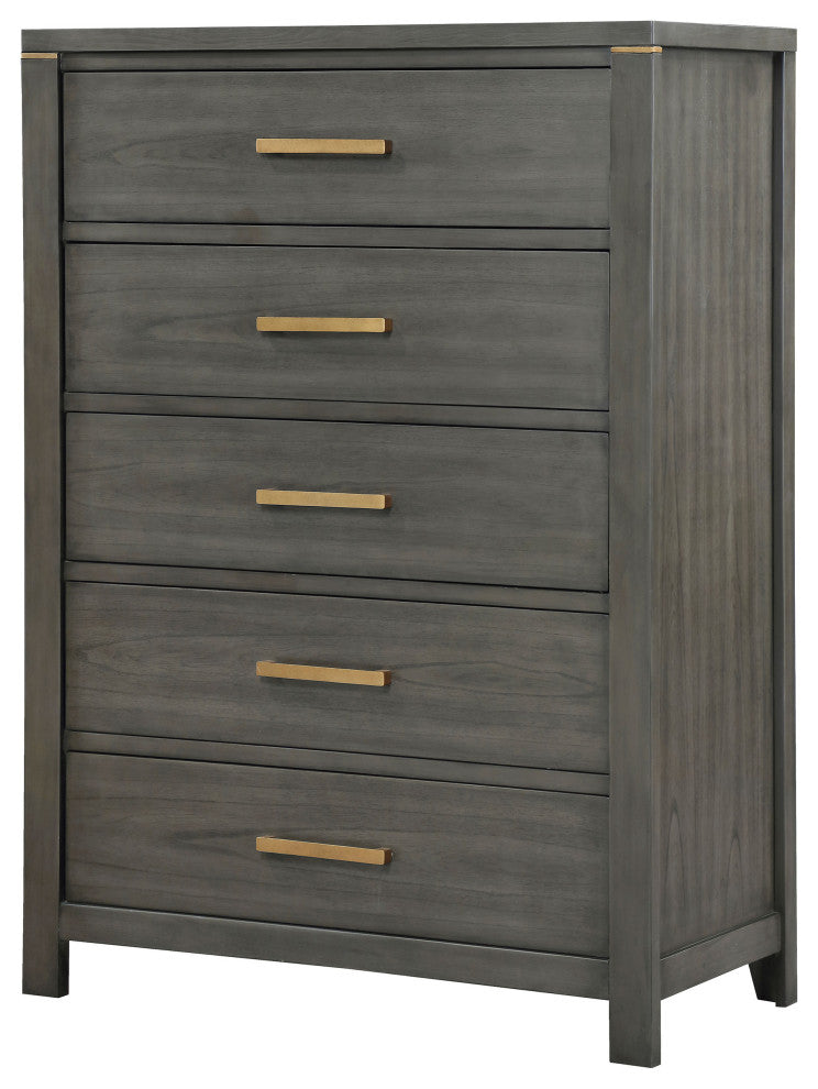 Kieran 5-drawer Bedroom Chest Grey
