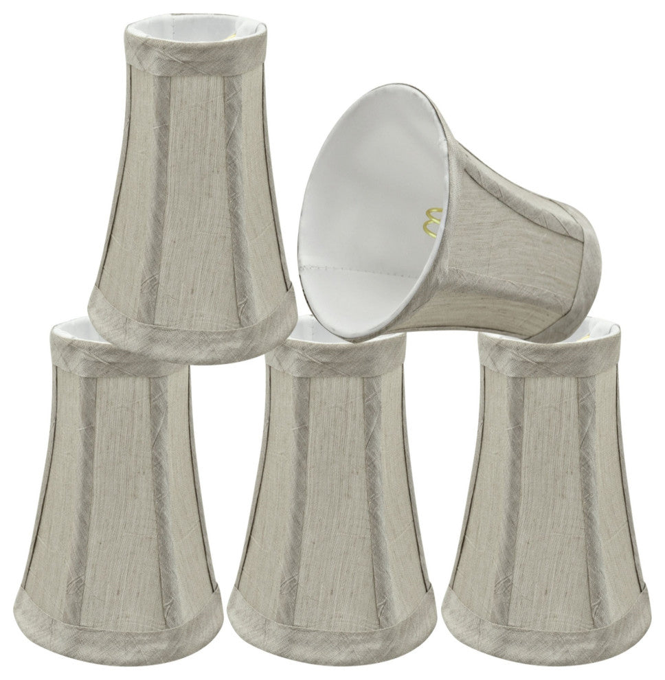 30245-5 Small Bell  Chandelier Clip On Lamp Shade Silver-Gray 2 1/2"x4"x5"