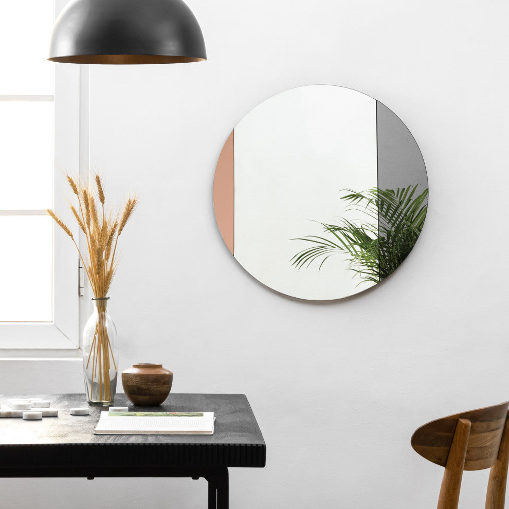 Alpha Accent Mirror, Rose Gold, Smoke, 24"